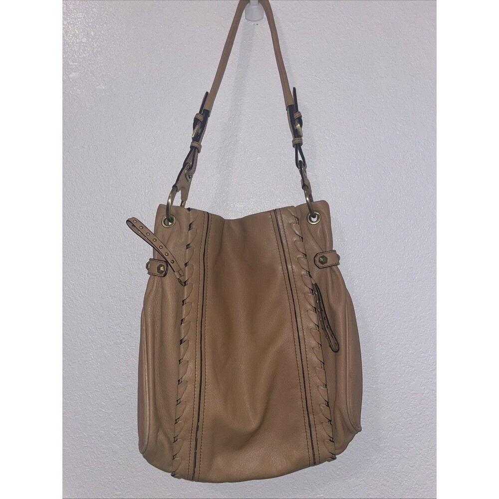 OrYany Anthro Shoulder Handbag Large Tan Leather HOBO Tote Purse Lagenlook